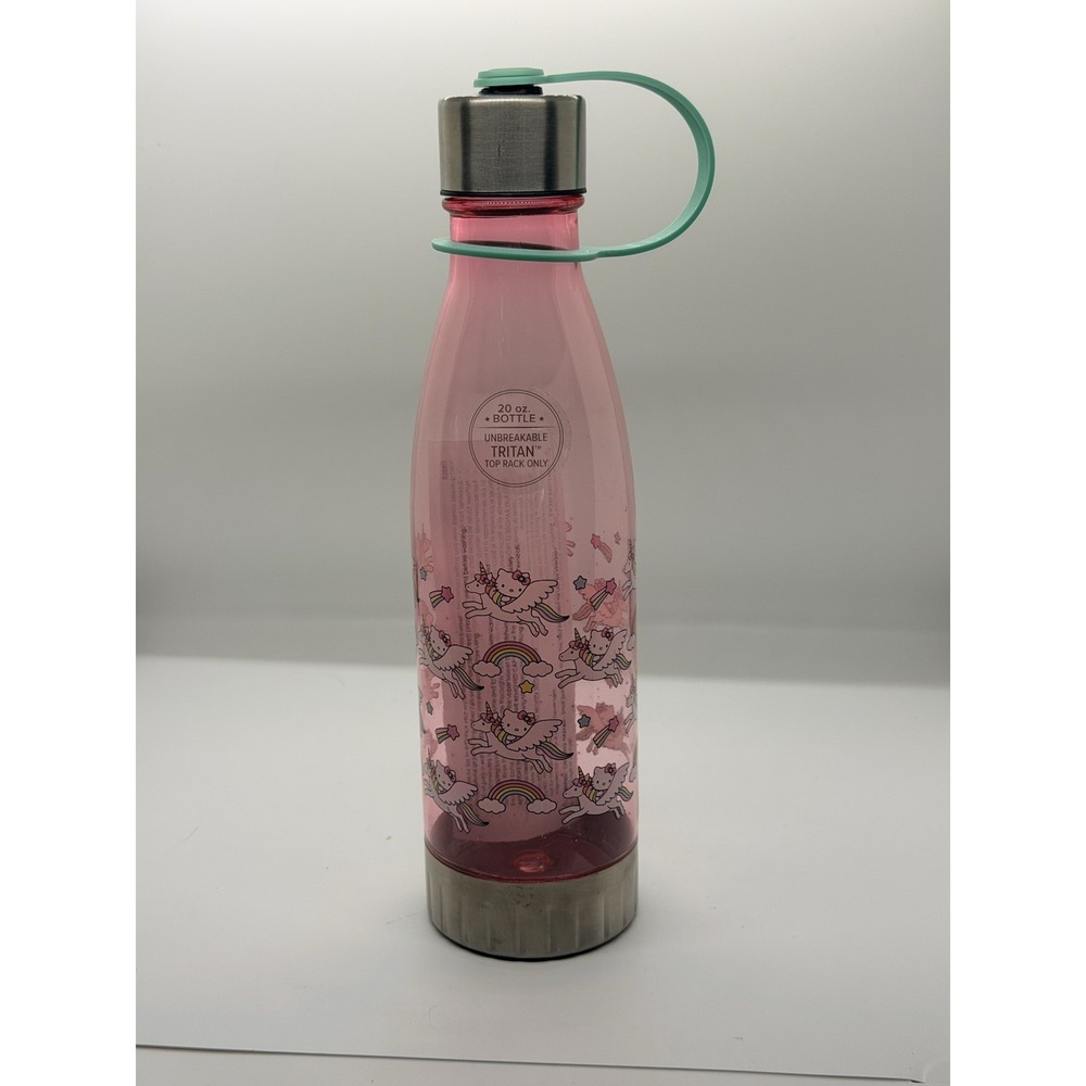 Hello Kitty Unicorn Rainbow 20 oz Plastic Water Bottle Sanrio KTY504B5 Pink